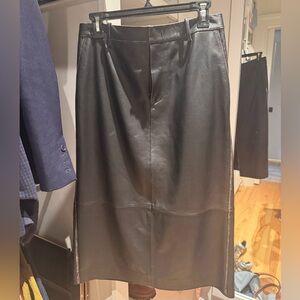 Black 100% Leather Skirt